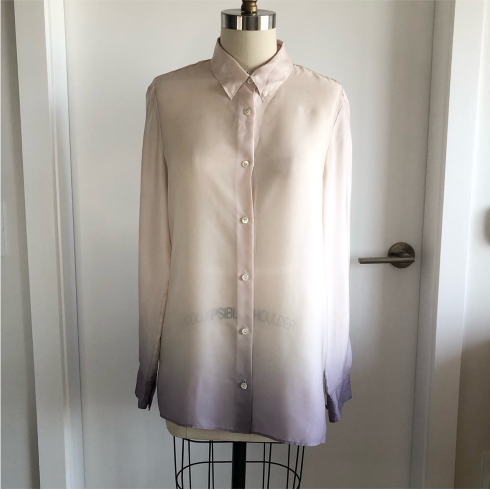 ACNE Ombre Button Up Shirt Top Cream Purple